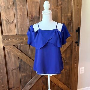 Elegant Blue Off-Shoulder Women's Top